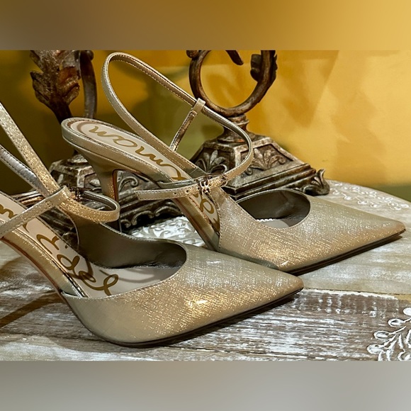 EUC Sam Edelman “Ayla” Champagne Patent Leather Pumps In Champagne Color Size 10 - Picture 8 of 16